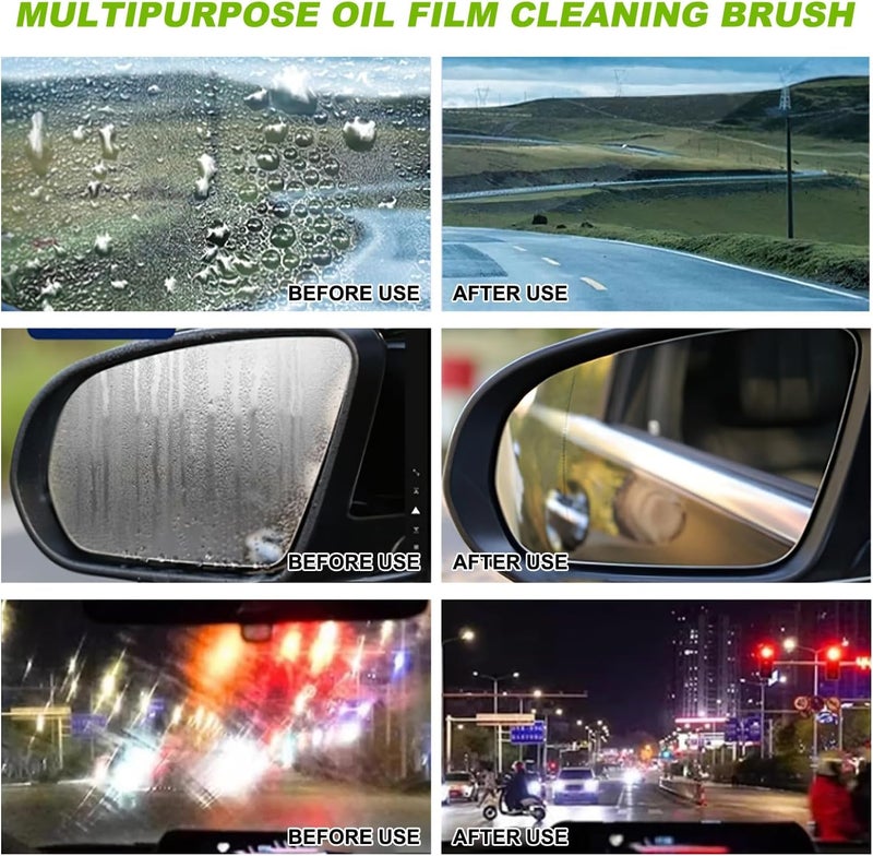 Diehous Oil-Free Car Glass Brushes, 2.0 Upgrade Clearvision Car Windshield Cleaner,Oil Film Cleaning Brush for Cars Window, Clearvision Cars Windshield Cleaner Tool, Prevents Rain and Fog (1SET) - Image 3